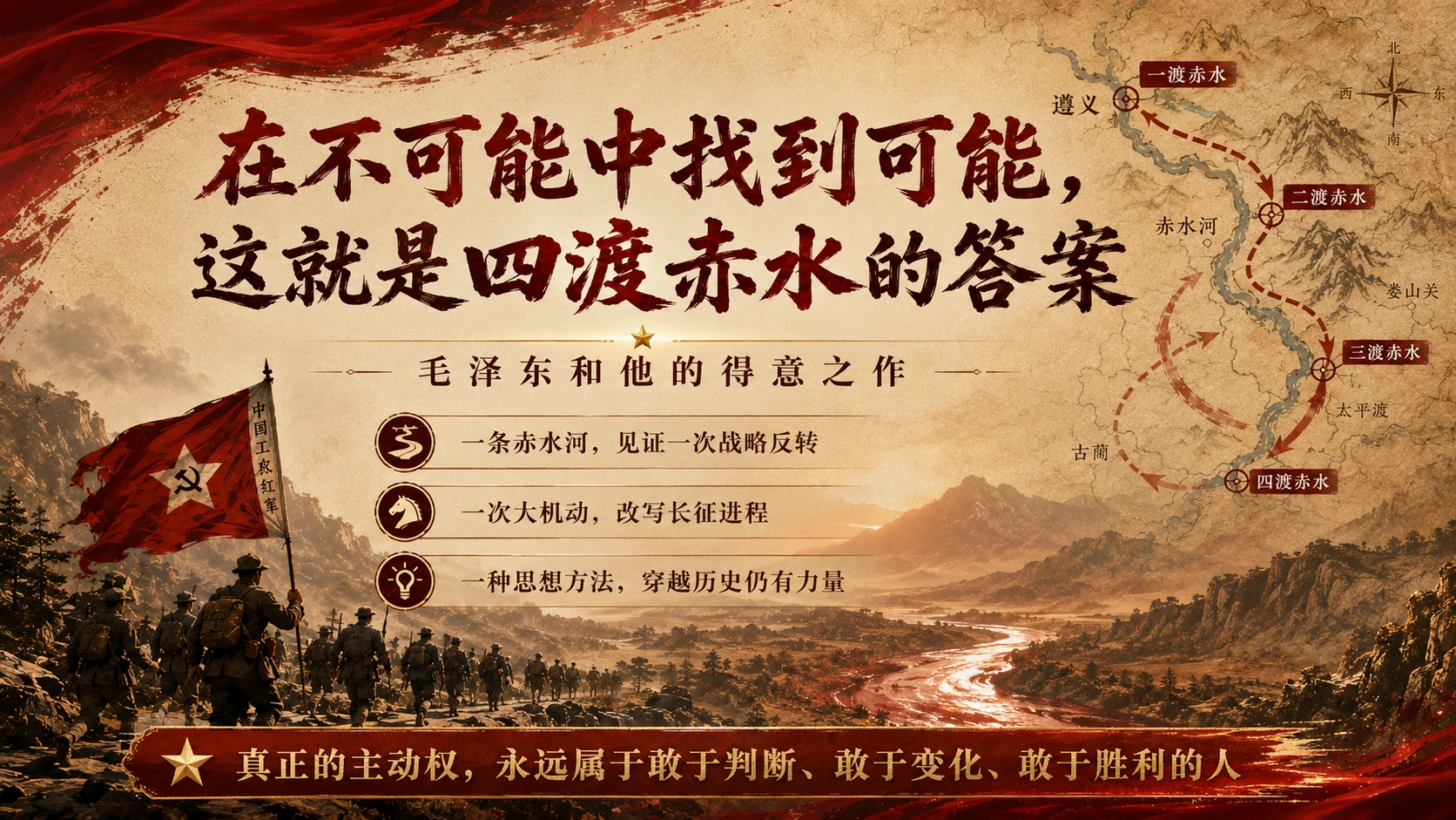 “四渡赤水：毛泽东的得意之笔”战略洞察型PPT - 预览图12