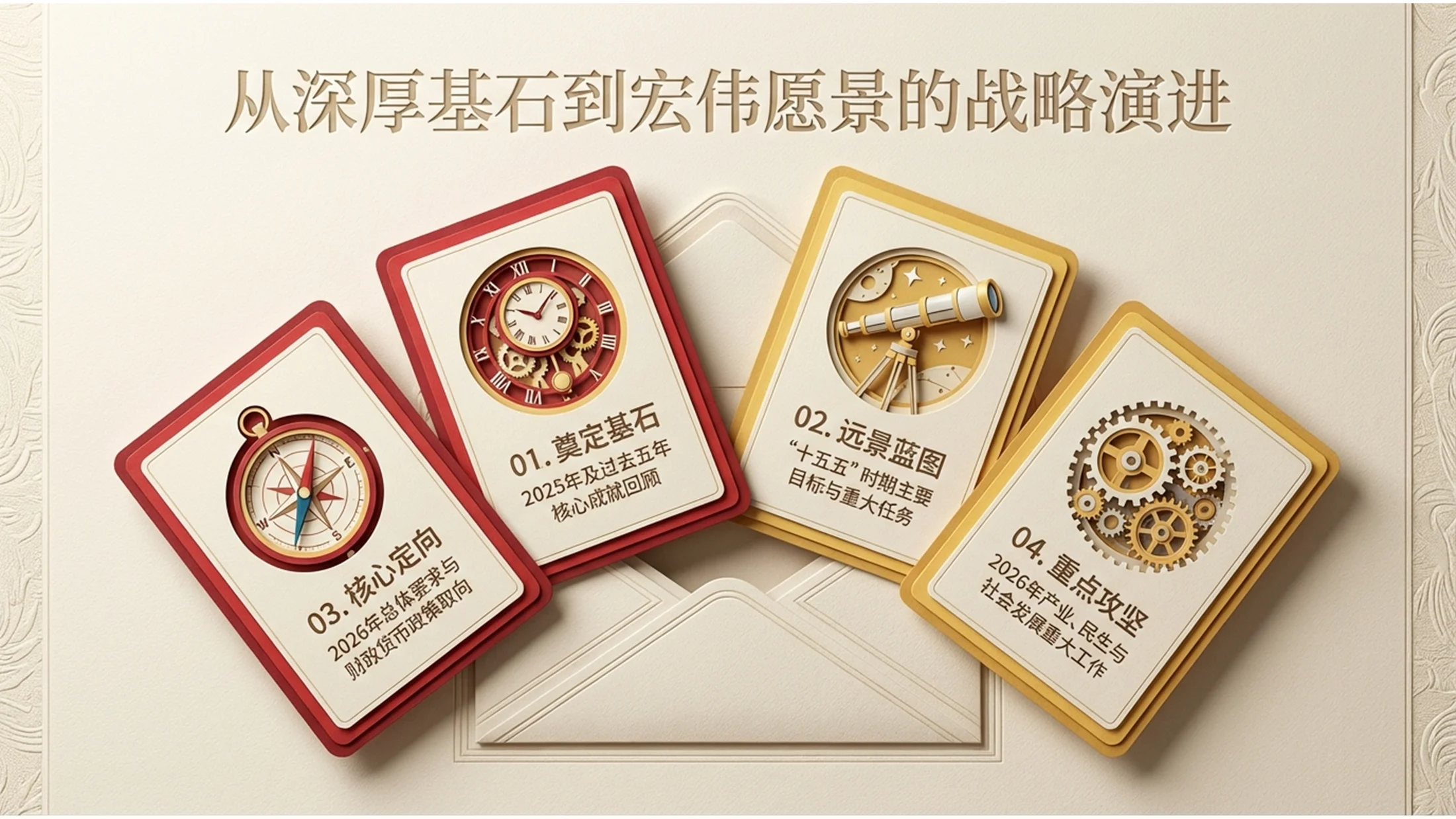 分层剪纸材质政府工作报告PPT - 预览图1