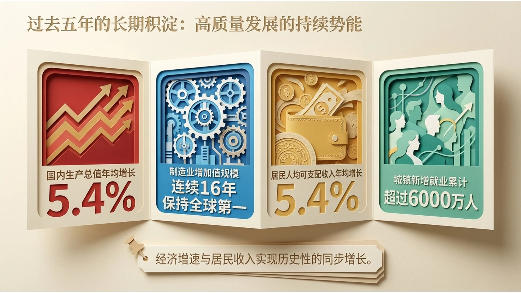分层剪纸材质政府工作报告PPT - 预览图4
