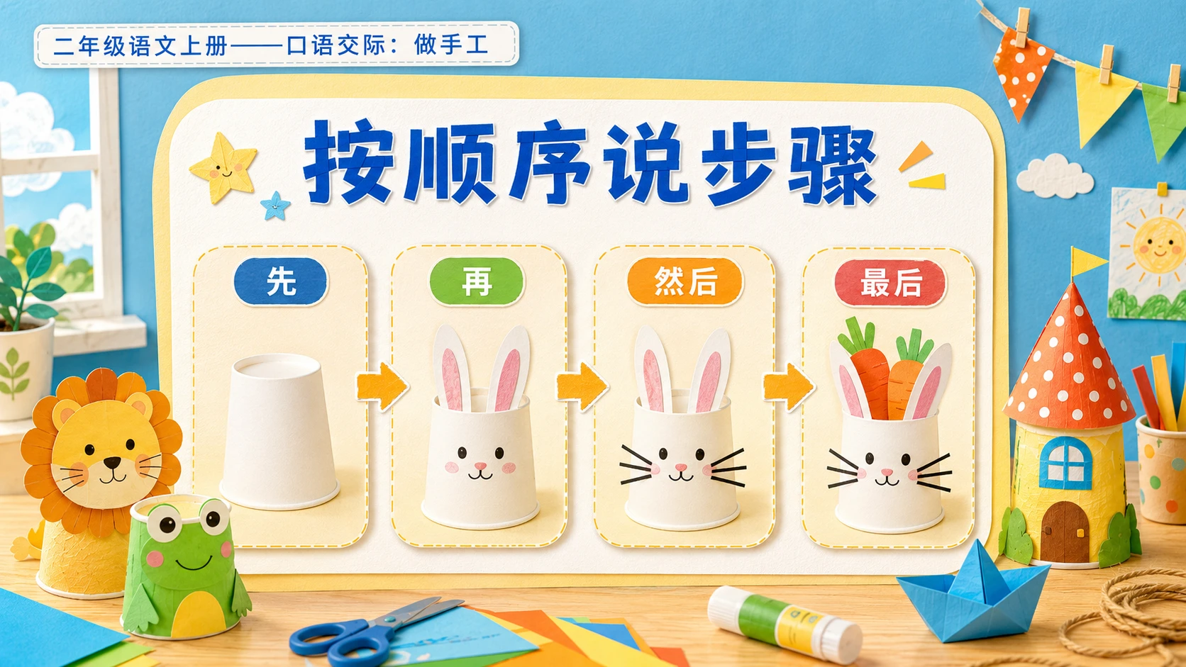 小学六年制统编教材系列课件——二年级语文上册：口语交际：做手工 - 预览图7