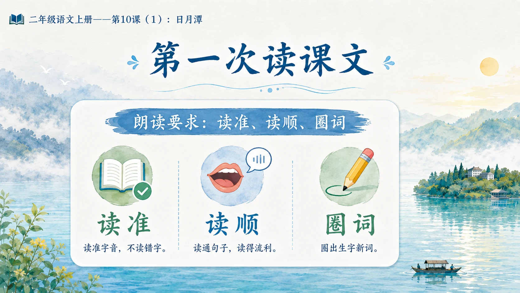 小学六年制统编教材系列课件——二年级语文上册第10课（1）：日月潭 - 预览图5