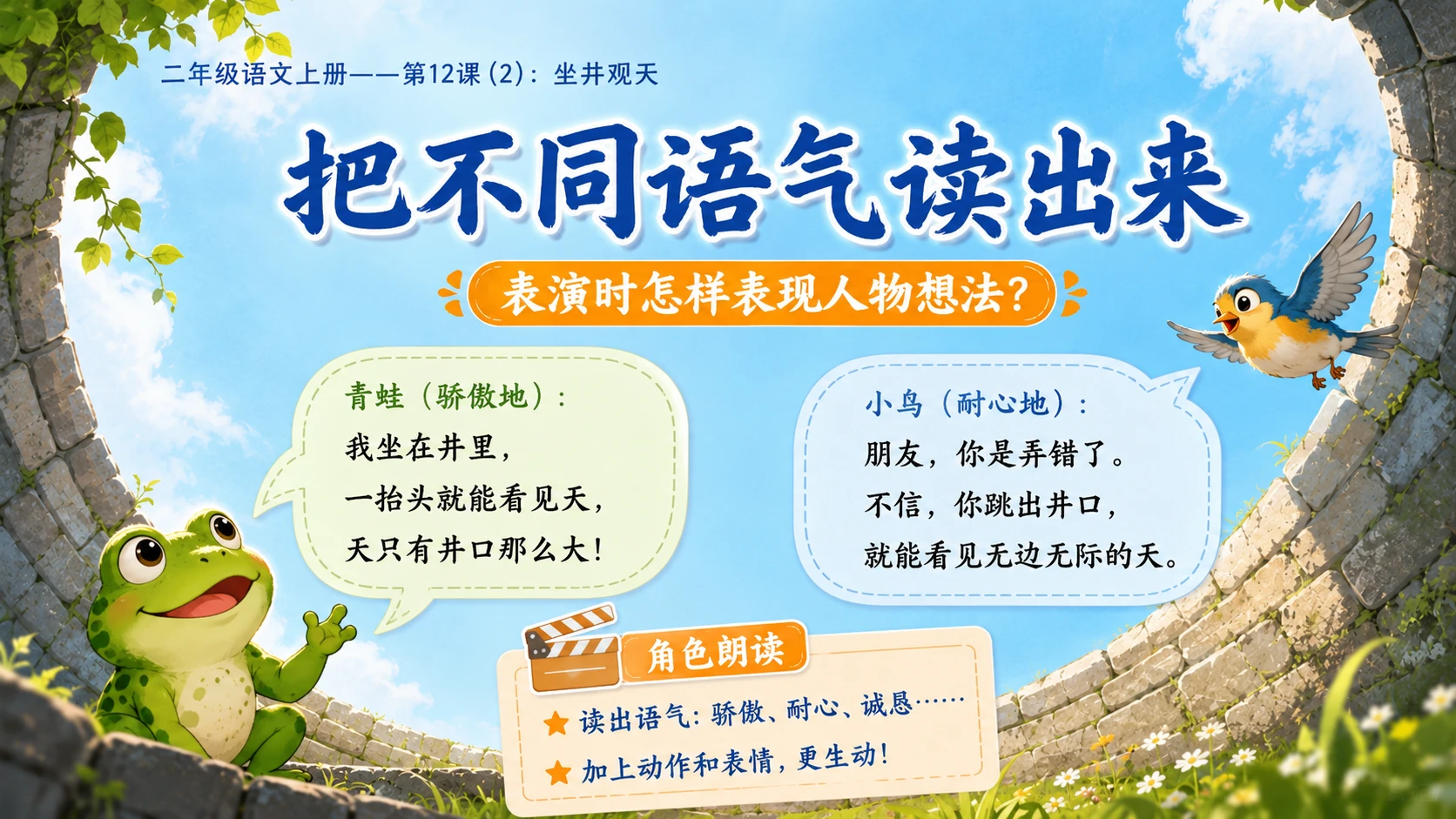 小学六年制统编教材系列课件——二年级语文上册第12课（2）：坐井观天 - 预览图9