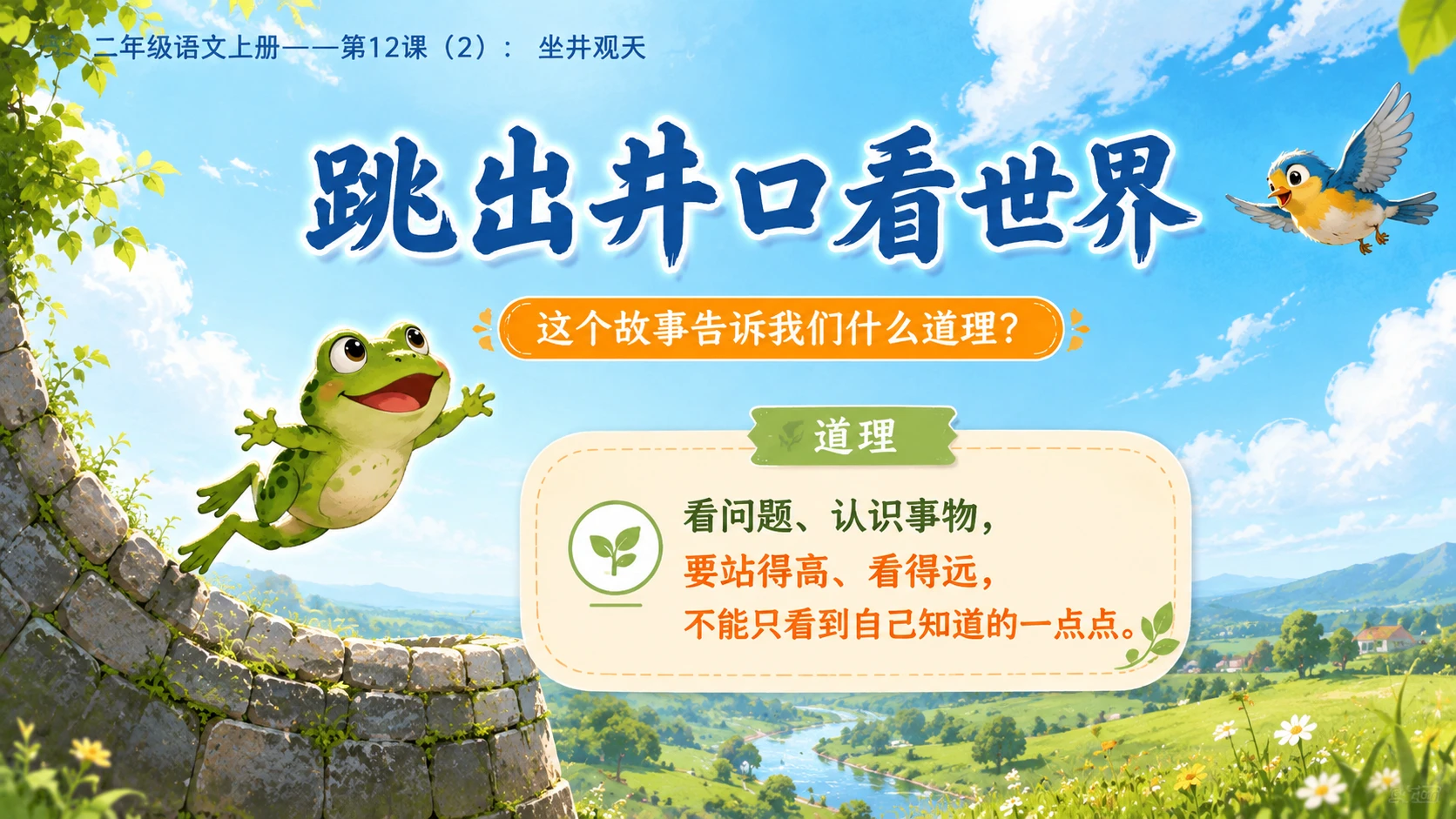 小学六年制统编教材系列课件——二年级语文上册第12课（2）：坐井观天 - 预览图10