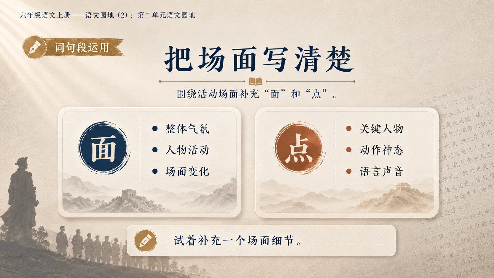 小学六年制统编教材系列课件——六年级语文上册：第二单元语文园地（2） - 预览图3