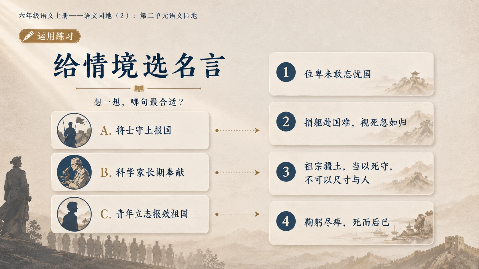 小学六年制统编教材系列课件——六年级语文上册：第二单元语文园地（2） - 预览图10