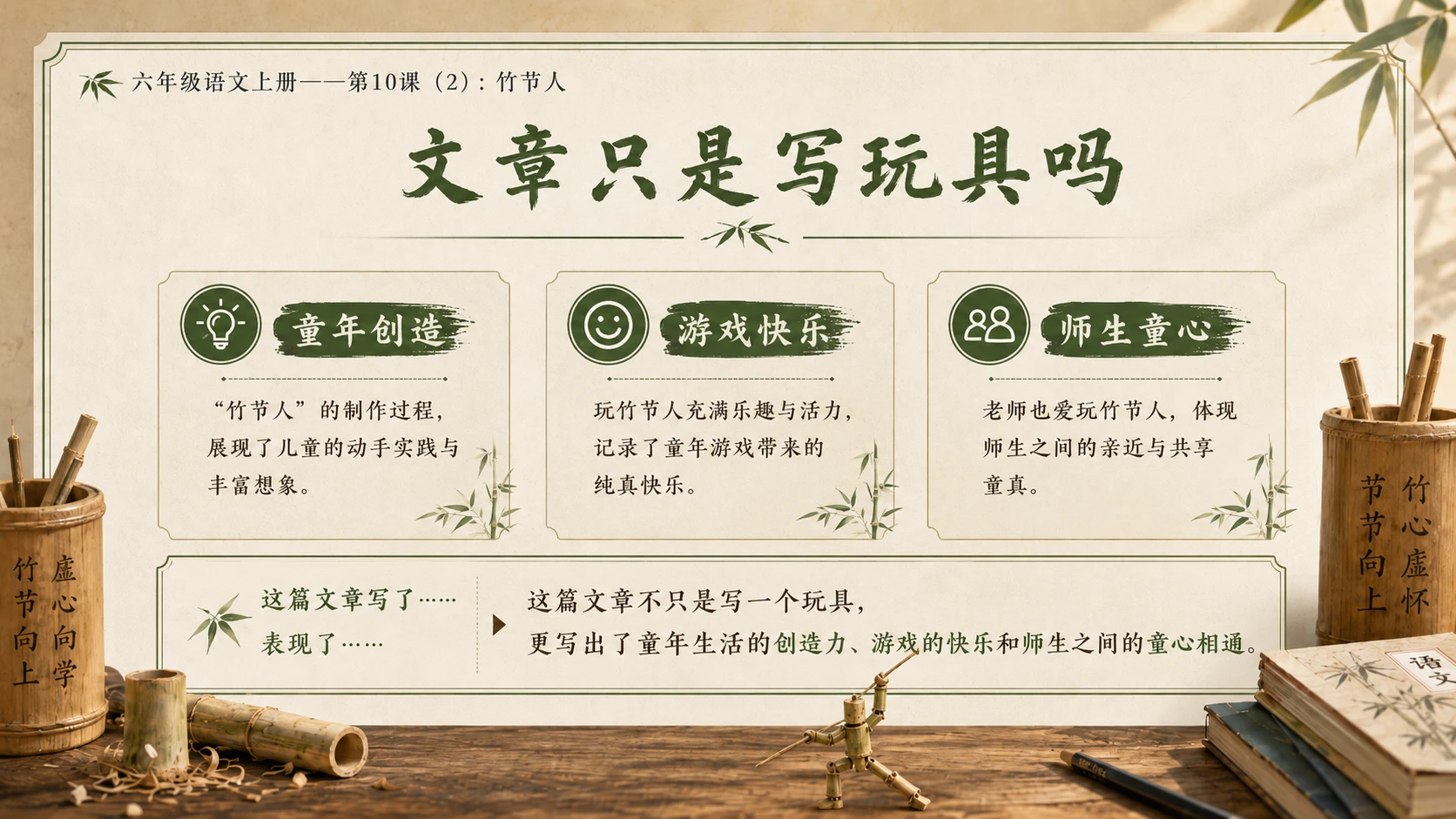 小学六年制统编教材系列课件——六年级语文上册第10课（2）：竹节人 - 预览图10