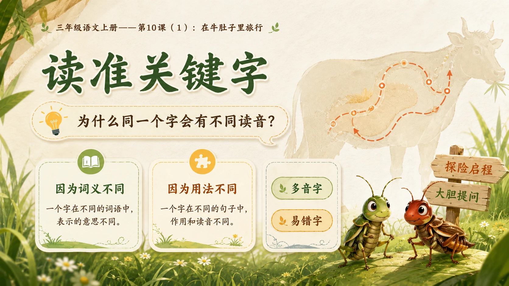 小学六年制统编教材系列课件——三年级语文上册第10课（1）：在牛肚子里旅行 - 预览图6