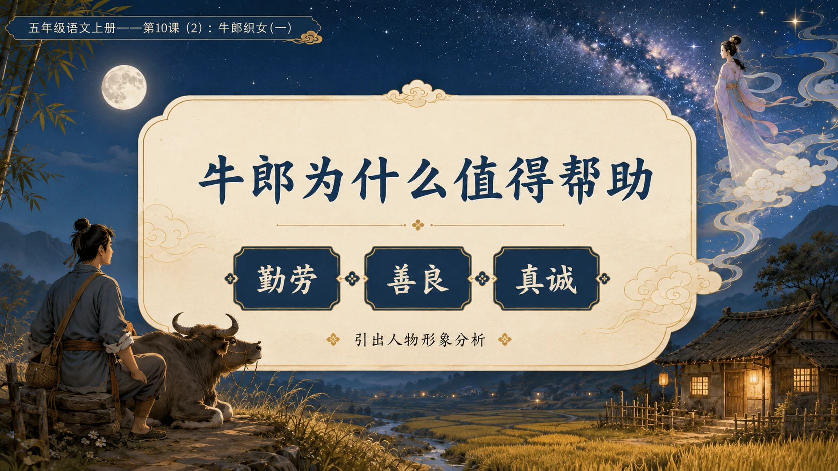 小学六年制统编教材系列课件——五年级语文上册第10课（2）：牛郎织女（一） - 预览图4