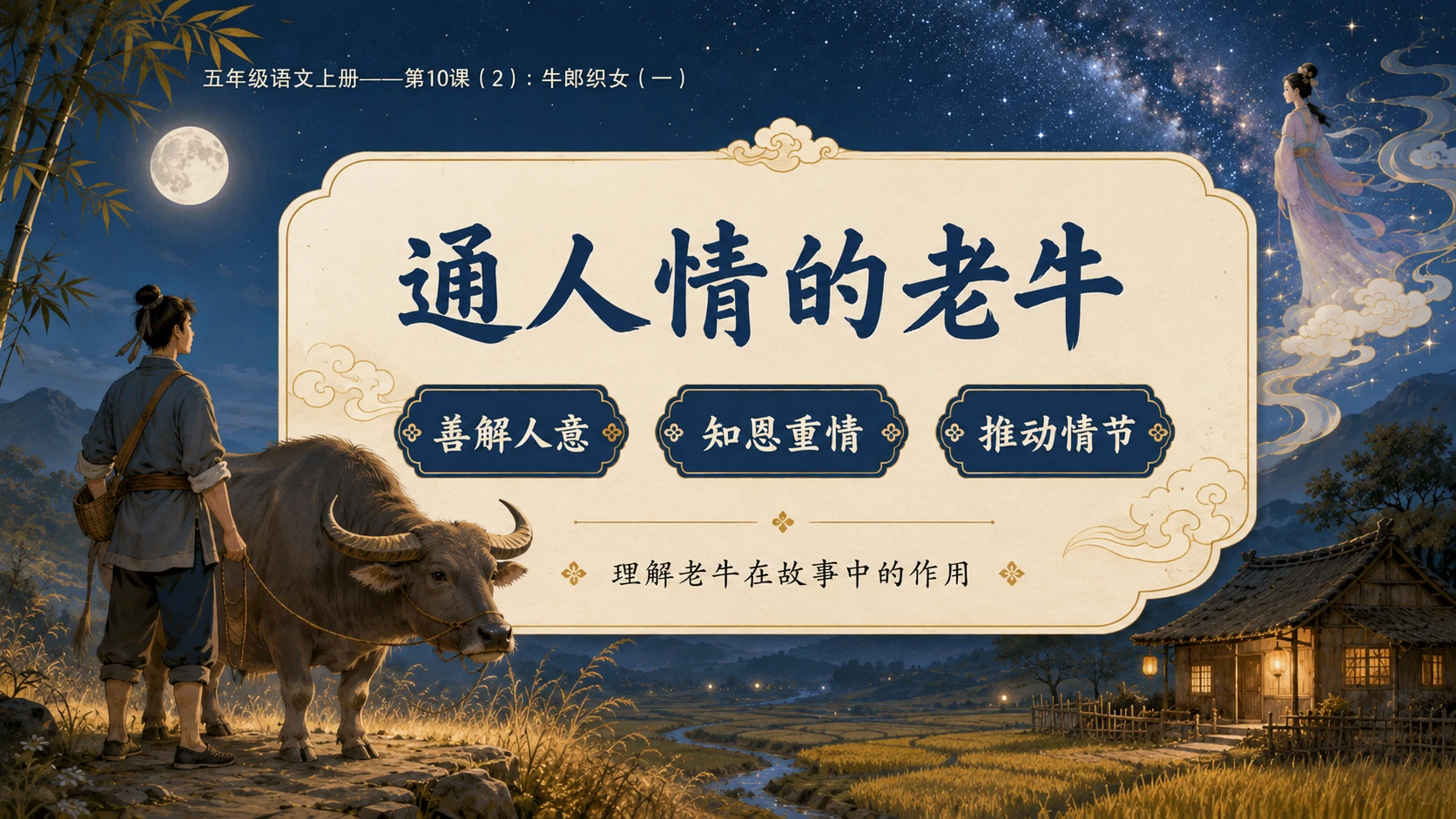 小学六年制统编教材系列课件——五年级语文上册第10课（2）：牛郎织女（一） - 预览图6