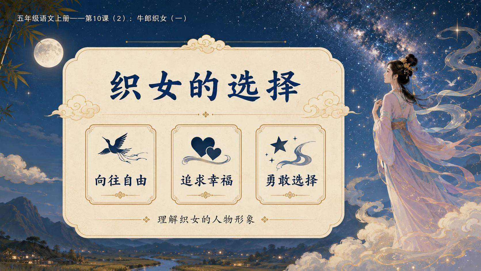 小学六年制统编教材系列课件——五年级语文上册第10课（2）：牛郎织女（一） - 预览图7
