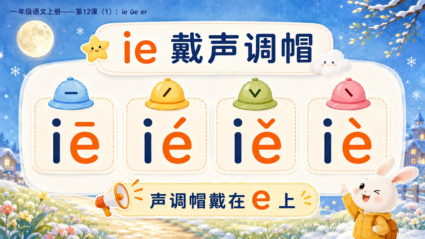 小学六年制统编教材系列课件——一年级语文上册：ie üe er（1） - 预览图5