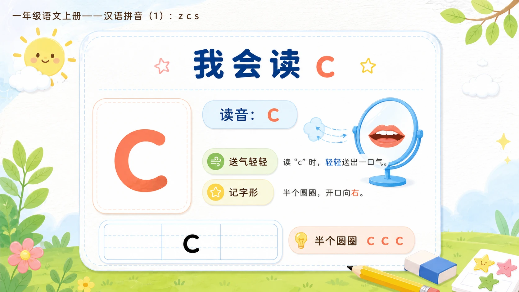 小学六年制统编教材系列课件——一年级语文上册：z c s（1） - 预览图5