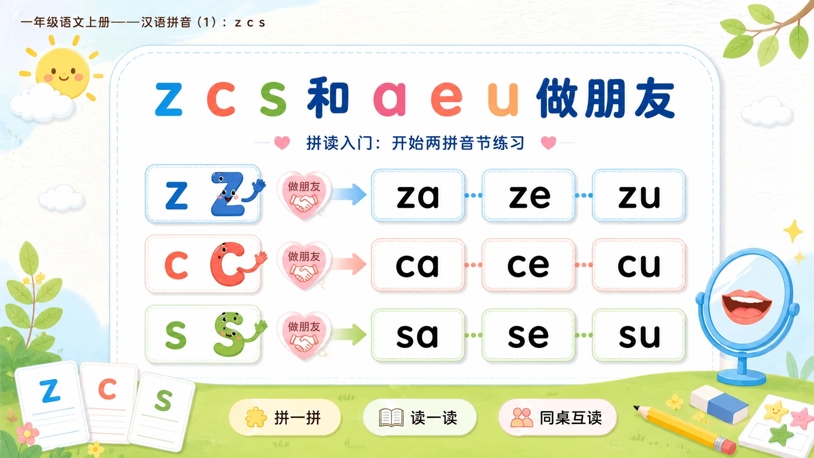 小学六年制统编教材系列课件——一年级语文上册：z c s（1） - 预览图9