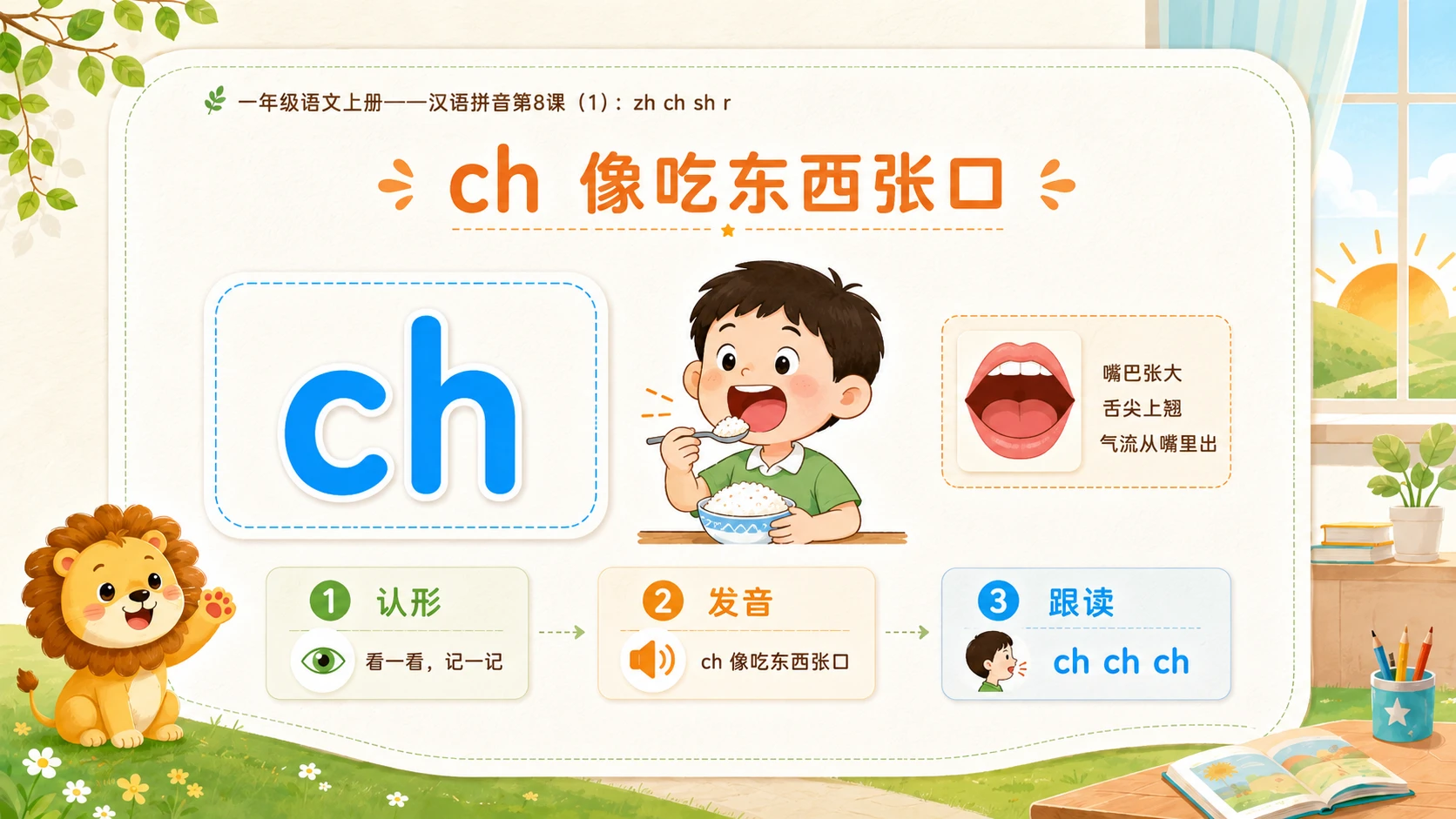小学六年制统编教材系列课件——一年级语文上册：zh ch sh r（1） - 预览图6