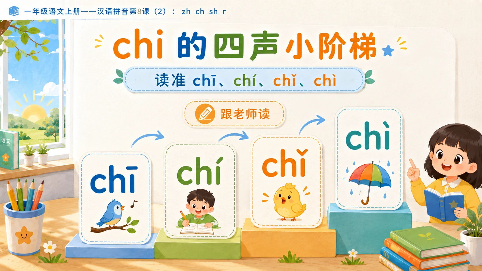 小学六年制统编教材系列课件——一年级语文上册：zh ch sh r（2） - 预览图6