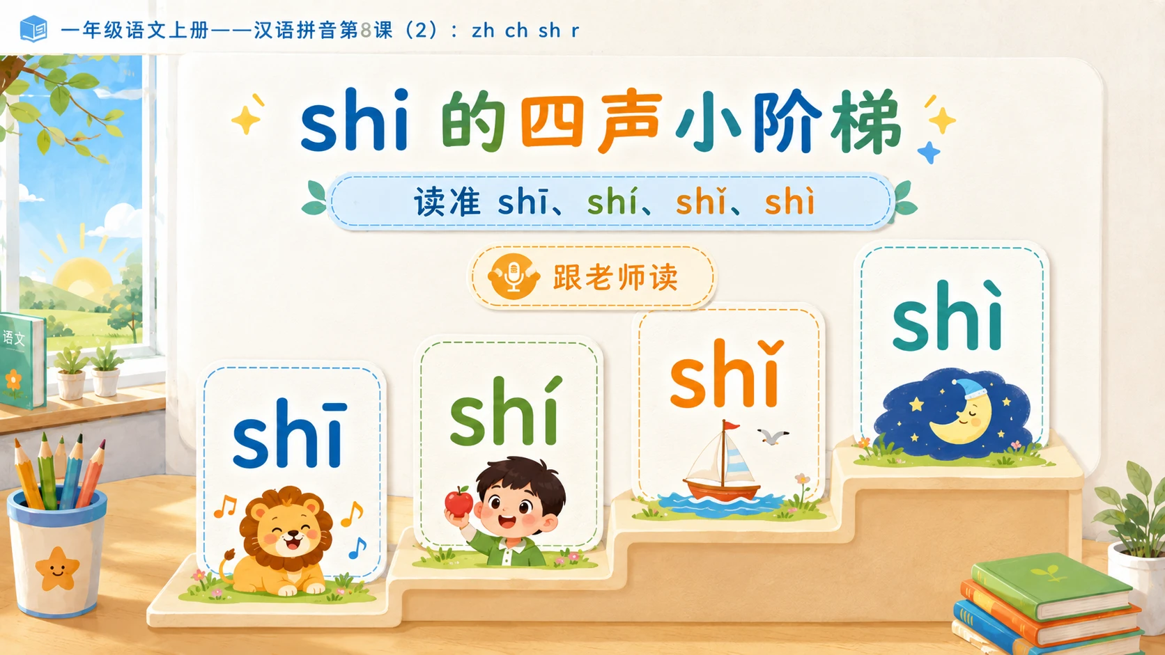 小学六年制统编教材系列课件——一年级语文上册：zh ch sh r（2） - 预览图7