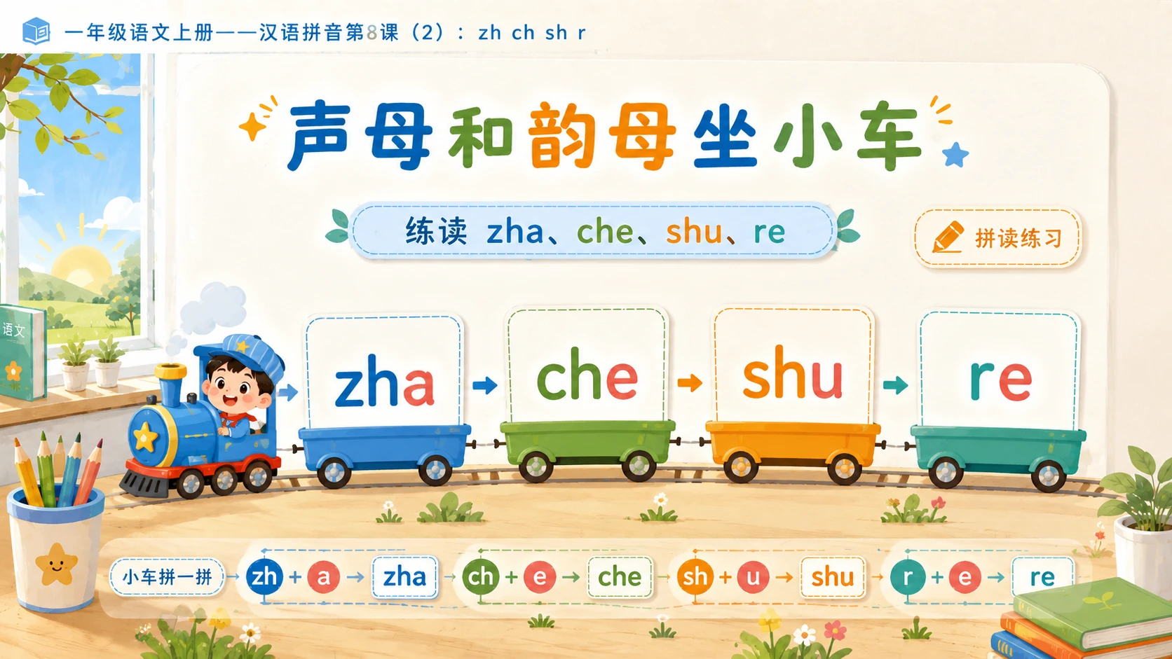 小学六年制统编教材系列课件——一年级语文上册：zh ch sh r（2） - 预览图10