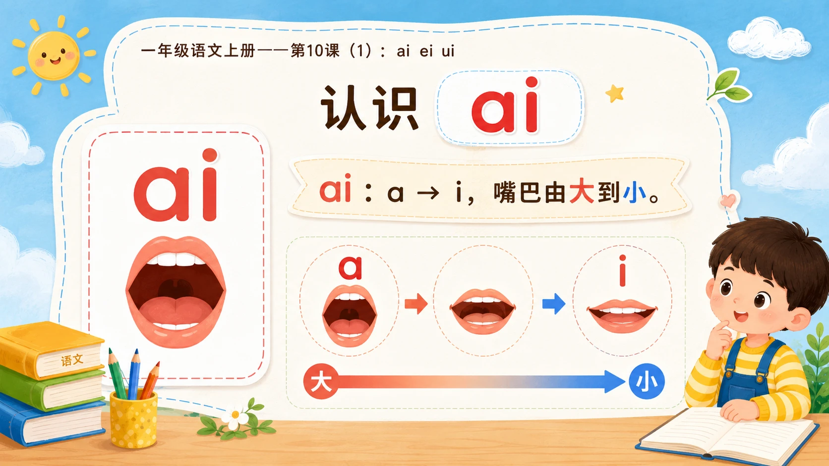 小学六年制统编教材系列课件——一年级语文上册第10课（1）：ai ei ui - 预览图5