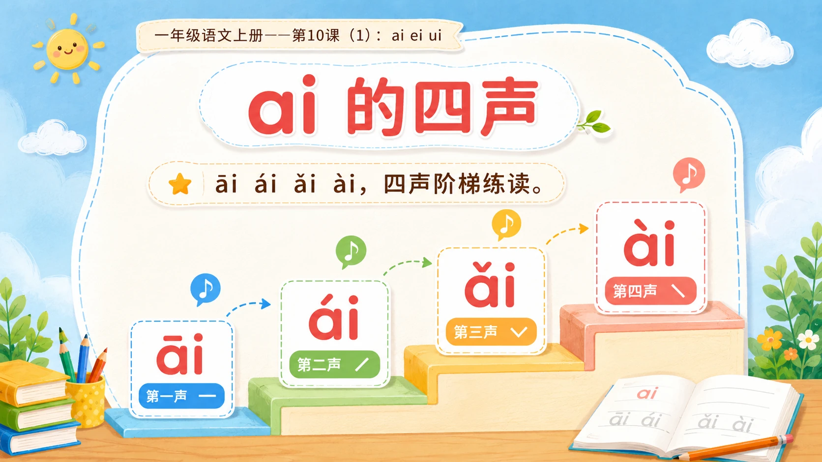 小学六年制统编教材系列课件——一年级语文上册第10课（1）：ai ei ui - 预览图6