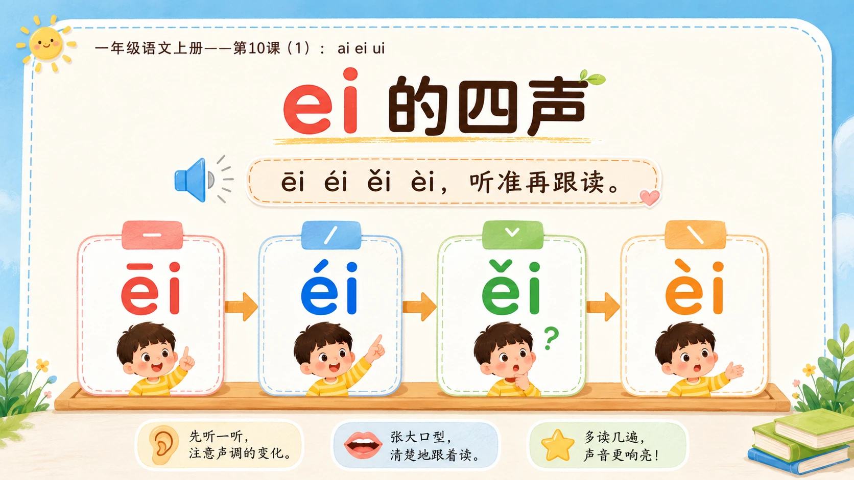 小学六年制统编教材系列课件——一年级语文上册第10课（1）：ai ei ui - 预览图8