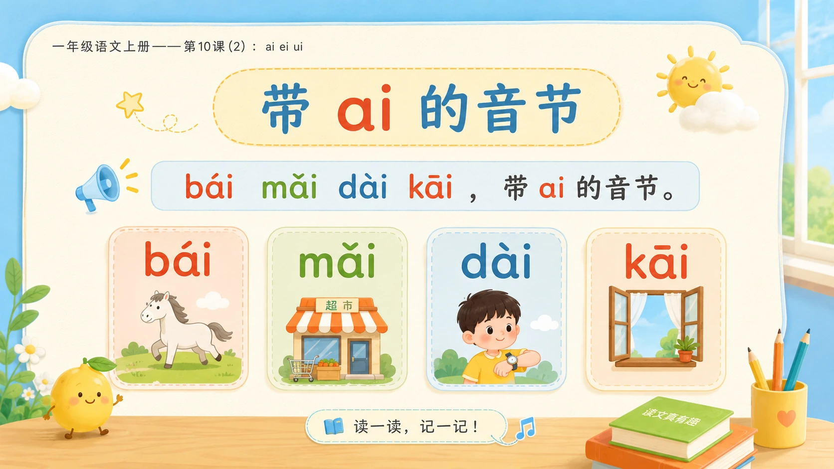 小学六年制统编教材系列课件——一年级语文上册第10课（2）：ai ei ui - 预览图5