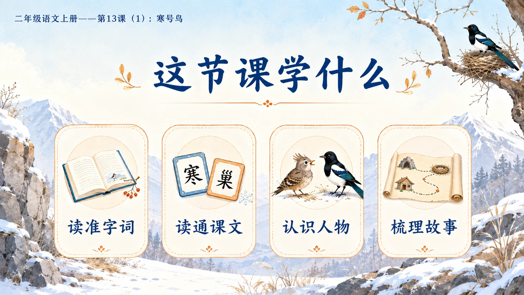 小学六年制统编教材系列课件——二年级语文上册第13课（1）：寒号鸟 - 预览图2