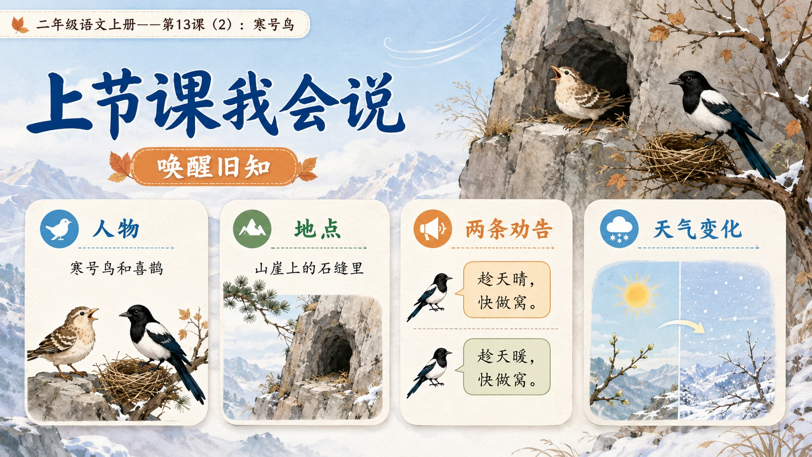 小学六年制统编教材系列课件——二年级语文上册第13课（2）：寒号鸟 - 预览图2