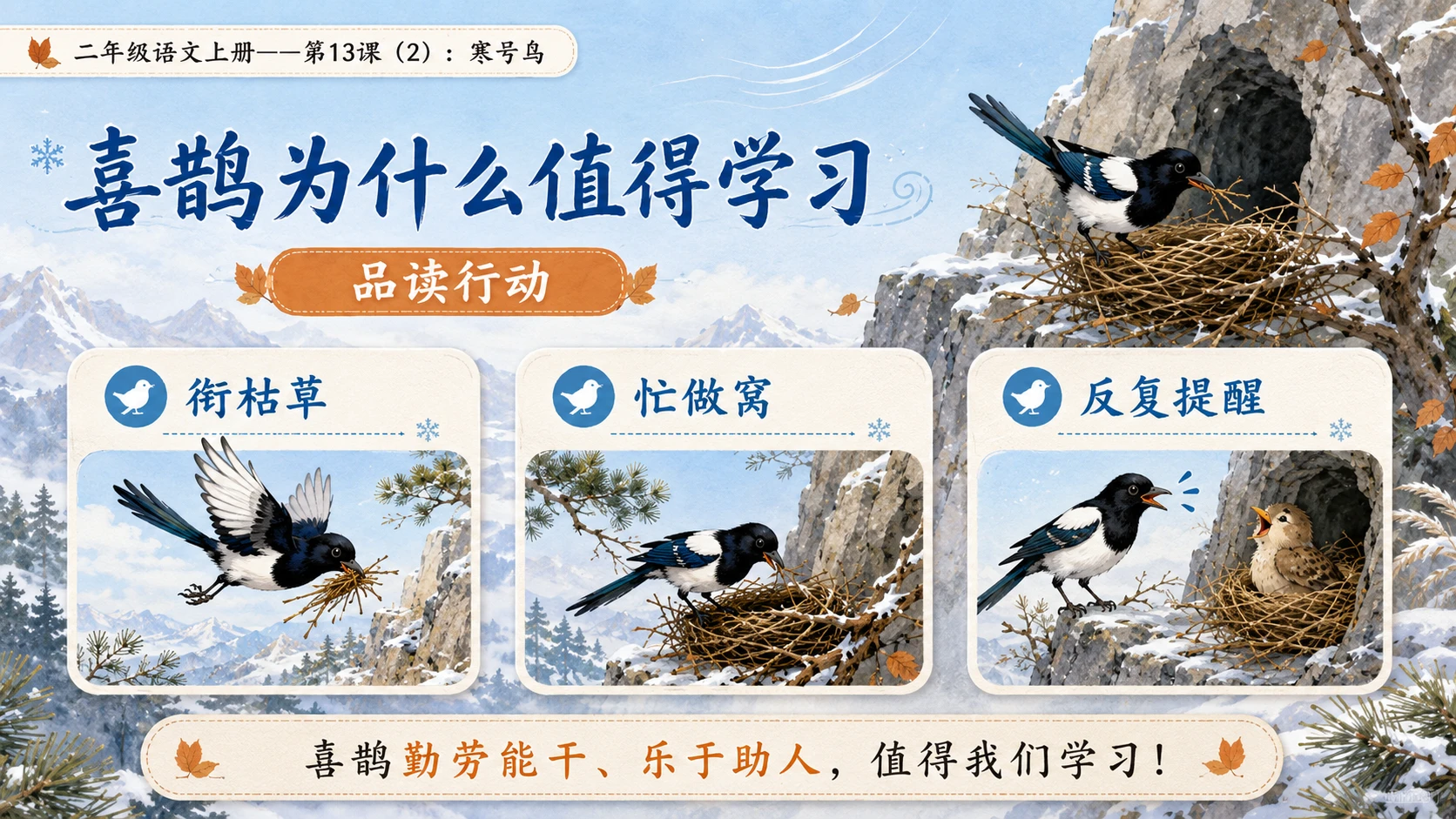 小学六年制统编教材系列课件——二年级语文上册第13课（2）：寒号鸟 - 预览图4