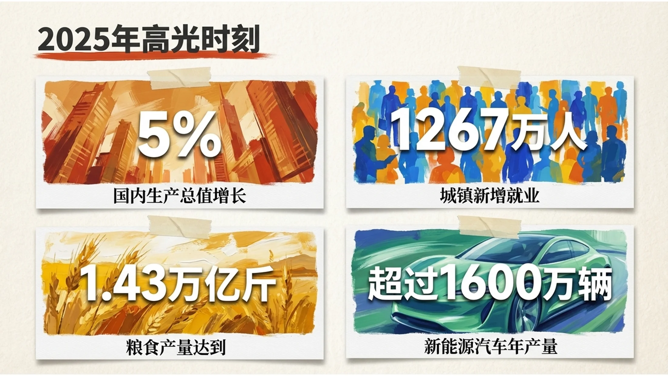厚丙烯油画风格政府工作报告PPT - 预览图2