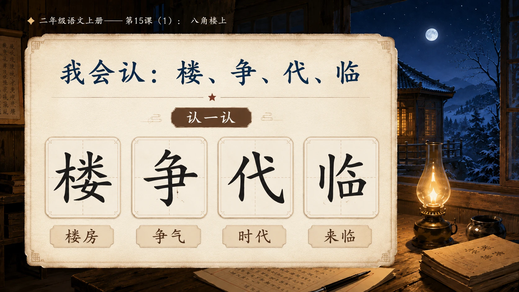 小学六年制统编教材系列课件——二年级语文上册第15课（1）：八角楼上 - 预览图6
