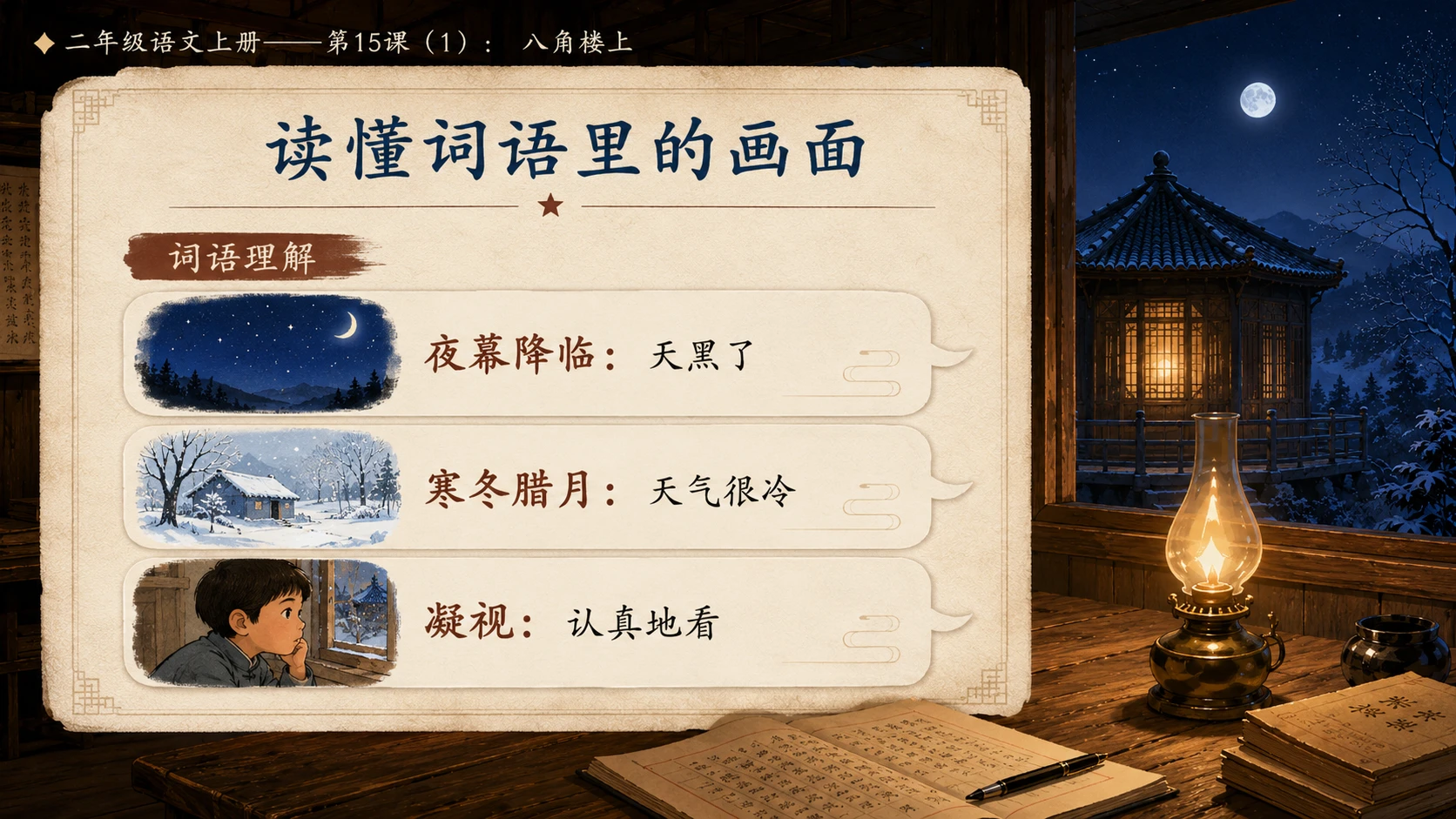 小学六年制统编教材系列课件——二年级语文上册第15课（1）：八角楼上 - 预览图8