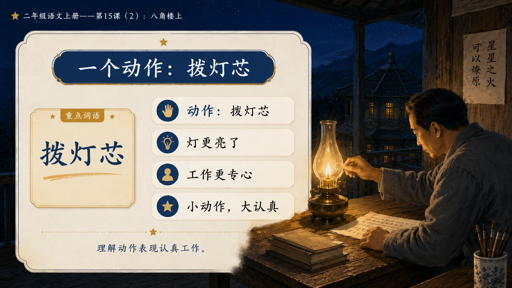 小学六年制统编教材系列课件——二年级语文上册第15课（2）：八角楼上 - 预览图5