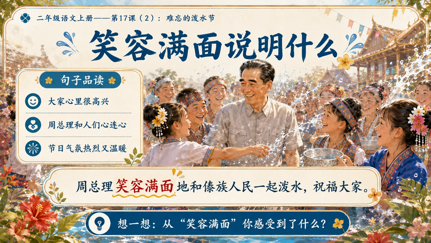 小学六年制统编教材系列课件——二年级语文上册第17课（2）：难忘的泼水节 - 预览图4