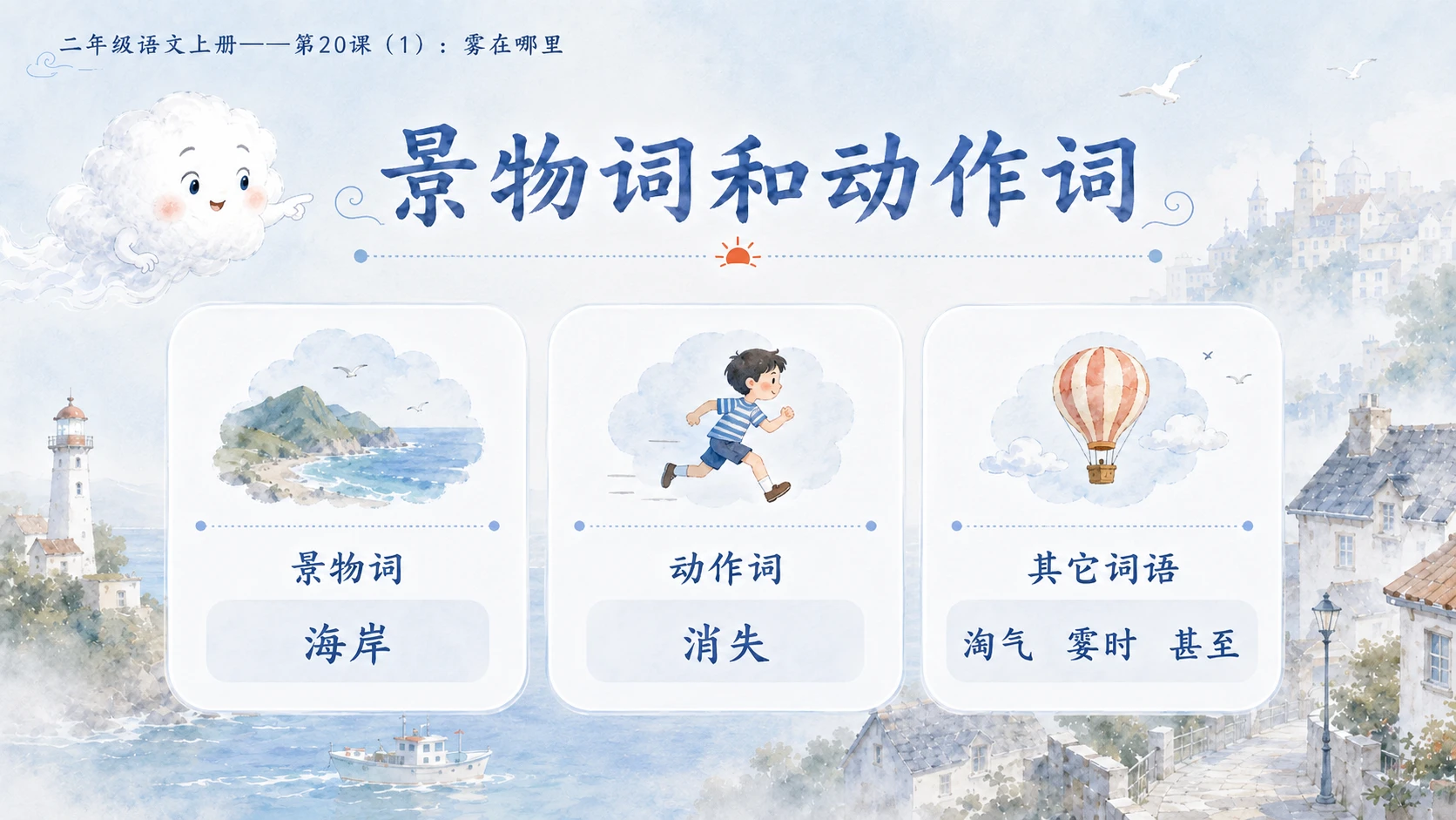 小学六年制统编教材系列课件——二年级语文上册第20课（1）：雾在哪里 - 预览图6