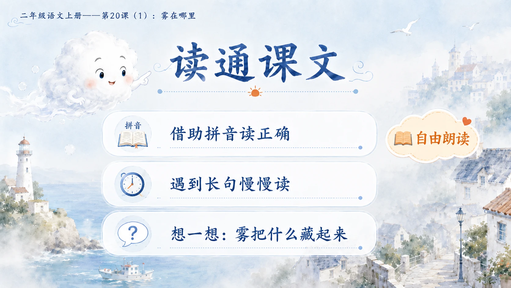 小学六年制统编教材系列课件——二年级语文上册第20课（1）：雾在哪里 - 预览图7