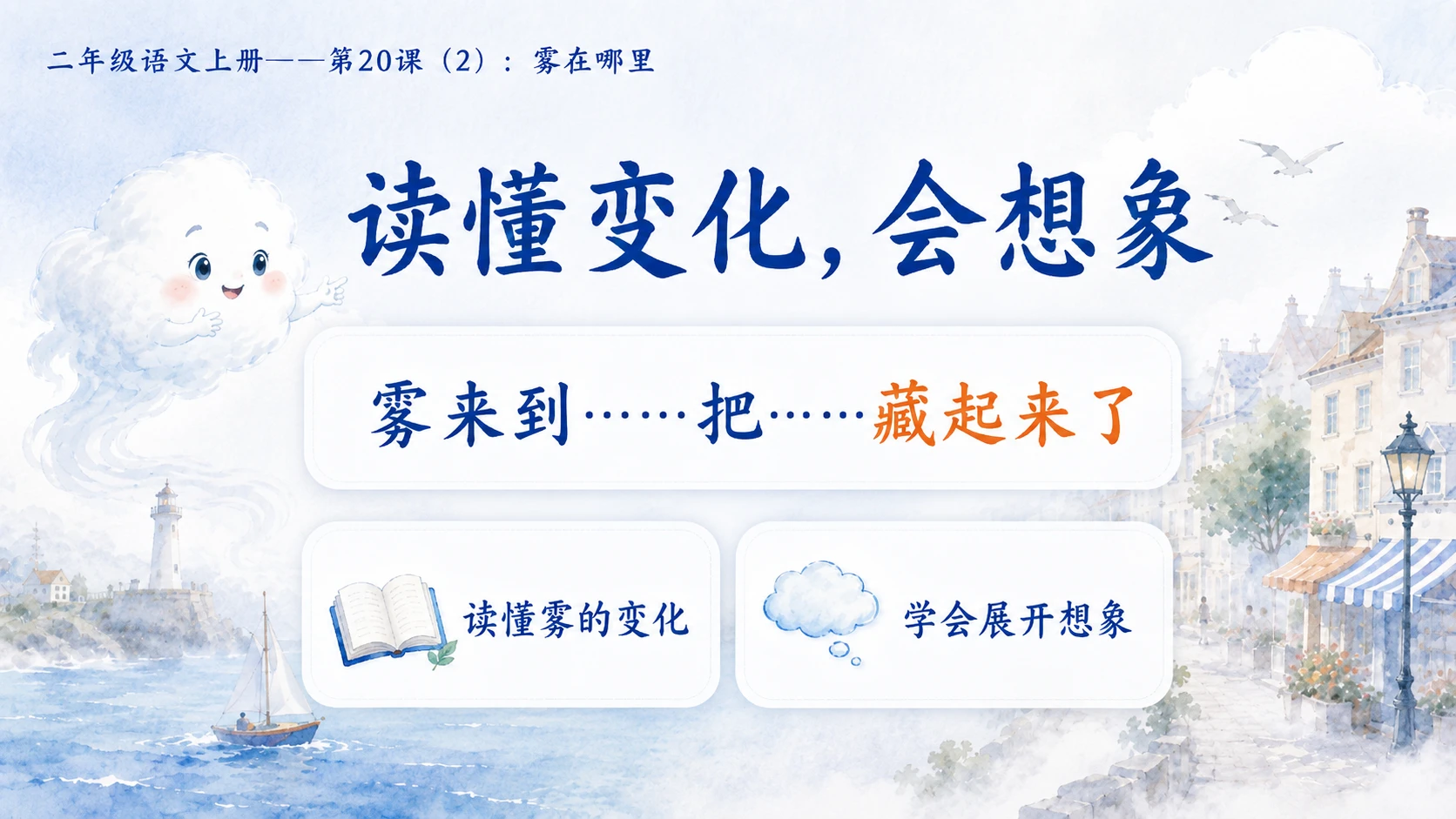小学六年制统编教材系列课件——二年级语文上册第20课（2）：雾在哪里 - 预览图3