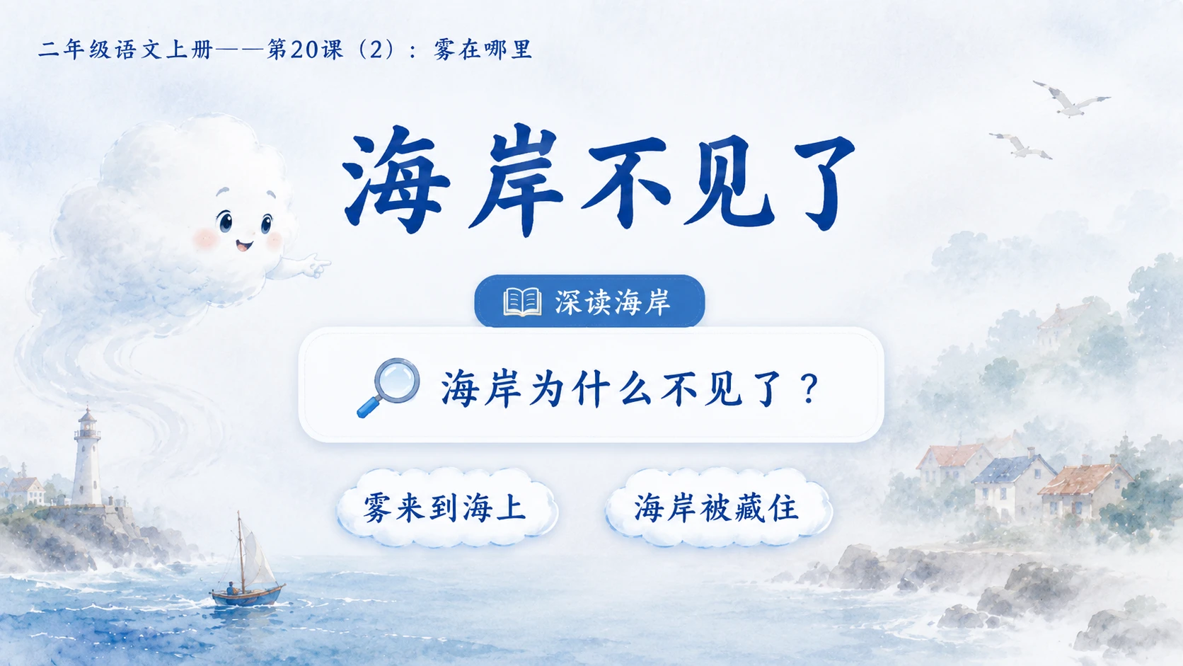 小学六年制统编教材系列课件——二年级语文上册第20课（2）：雾在哪里 - 预览图5