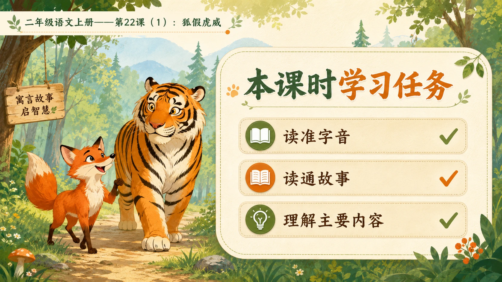 小学六年制统编教材系列课件——二年级语文上册第22课（1）：狐假虎威 - 预览图3