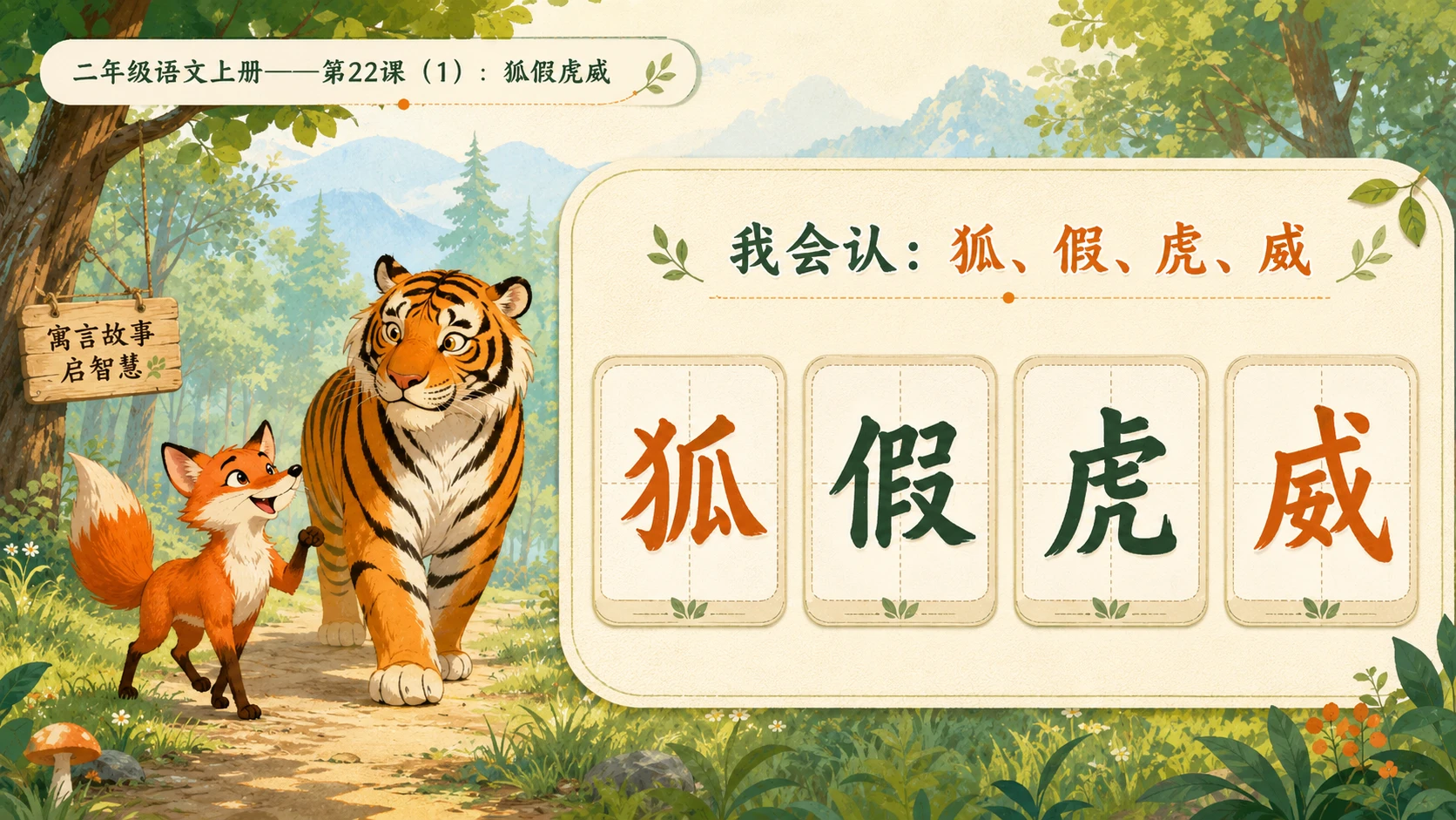 小学六年制统编教材系列课件——二年级语文上册第22课（1）：狐假虎威 - 预览图4