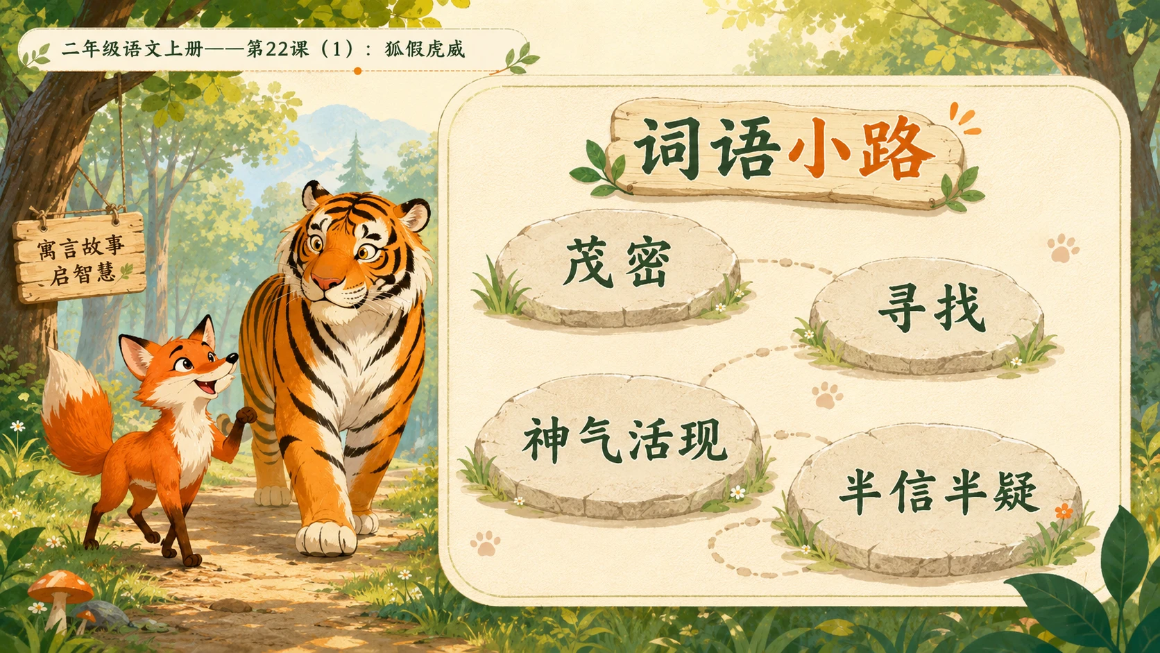 小学六年制统编教材系列课件——二年级语文上册第22课（1）：狐假虎威 - 预览图5