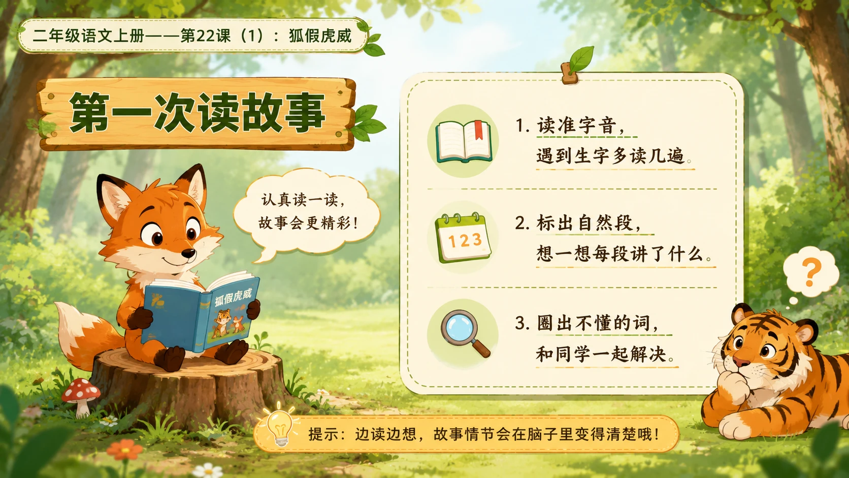 小学六年制统编教材系列课件——二年级语文上册第22课（1）：狐假虎威 - 预览图6