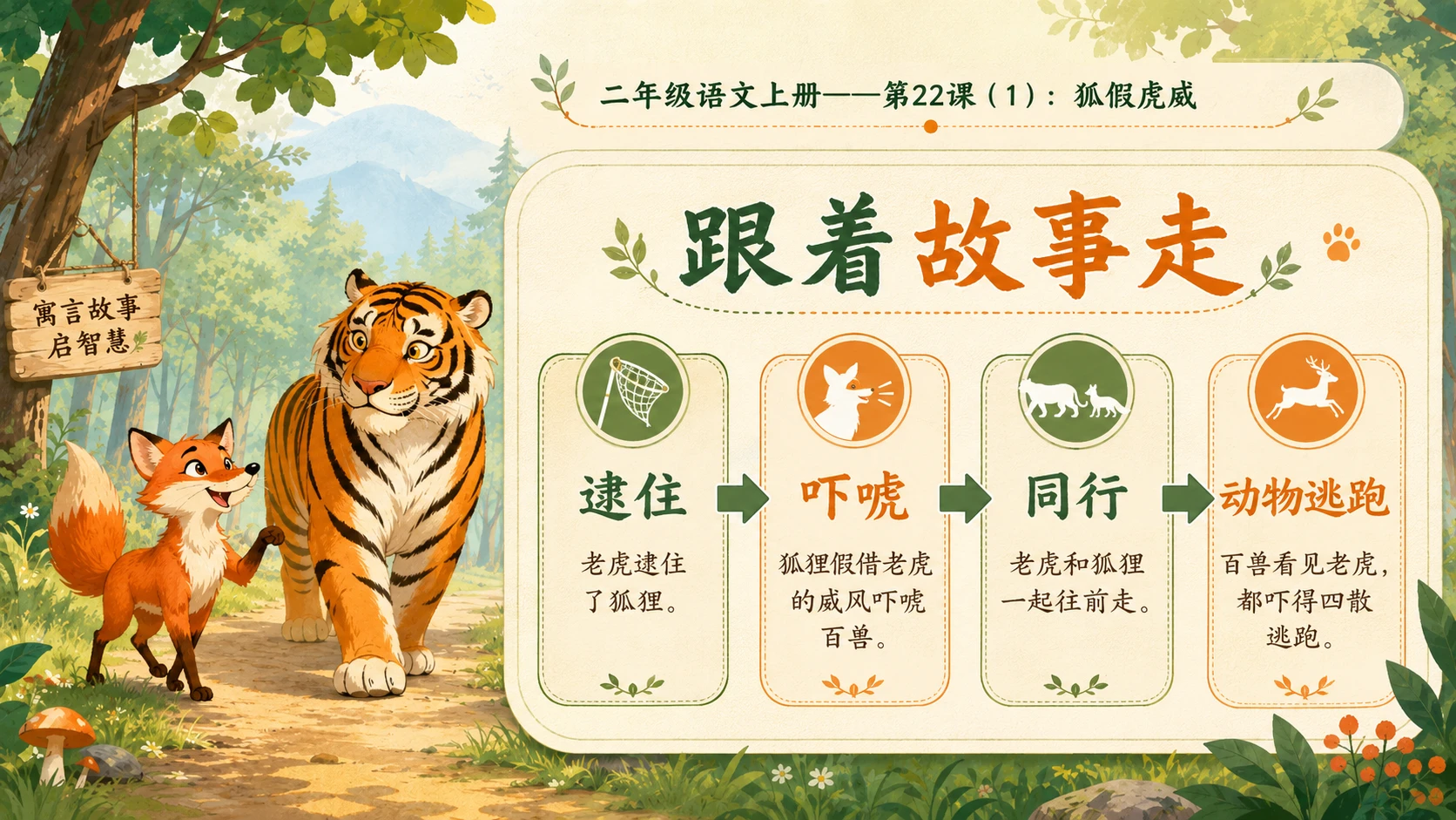 小学六年制统编教材系列课件——二年级语文上册第22课（1）：狐假虎威 - 预览图10