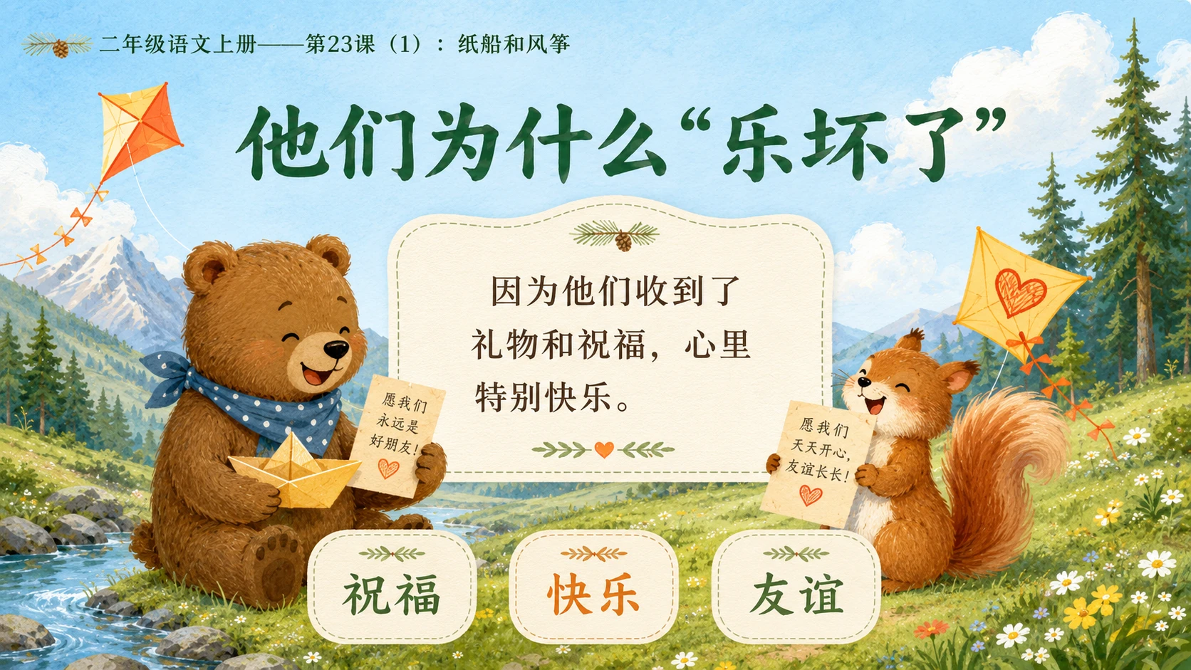小学六年制统编教材系列课件——二年级语文上册第23课（1）：纸船和风筝 - 预览图10