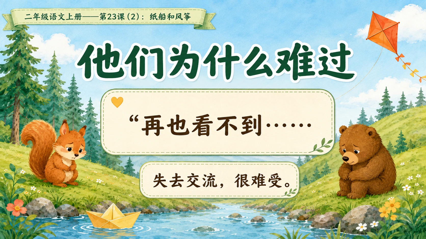 小学六年制统编教材系列课件——二年级语文上册第23课（2）：纸船和风筝 - 预览图5