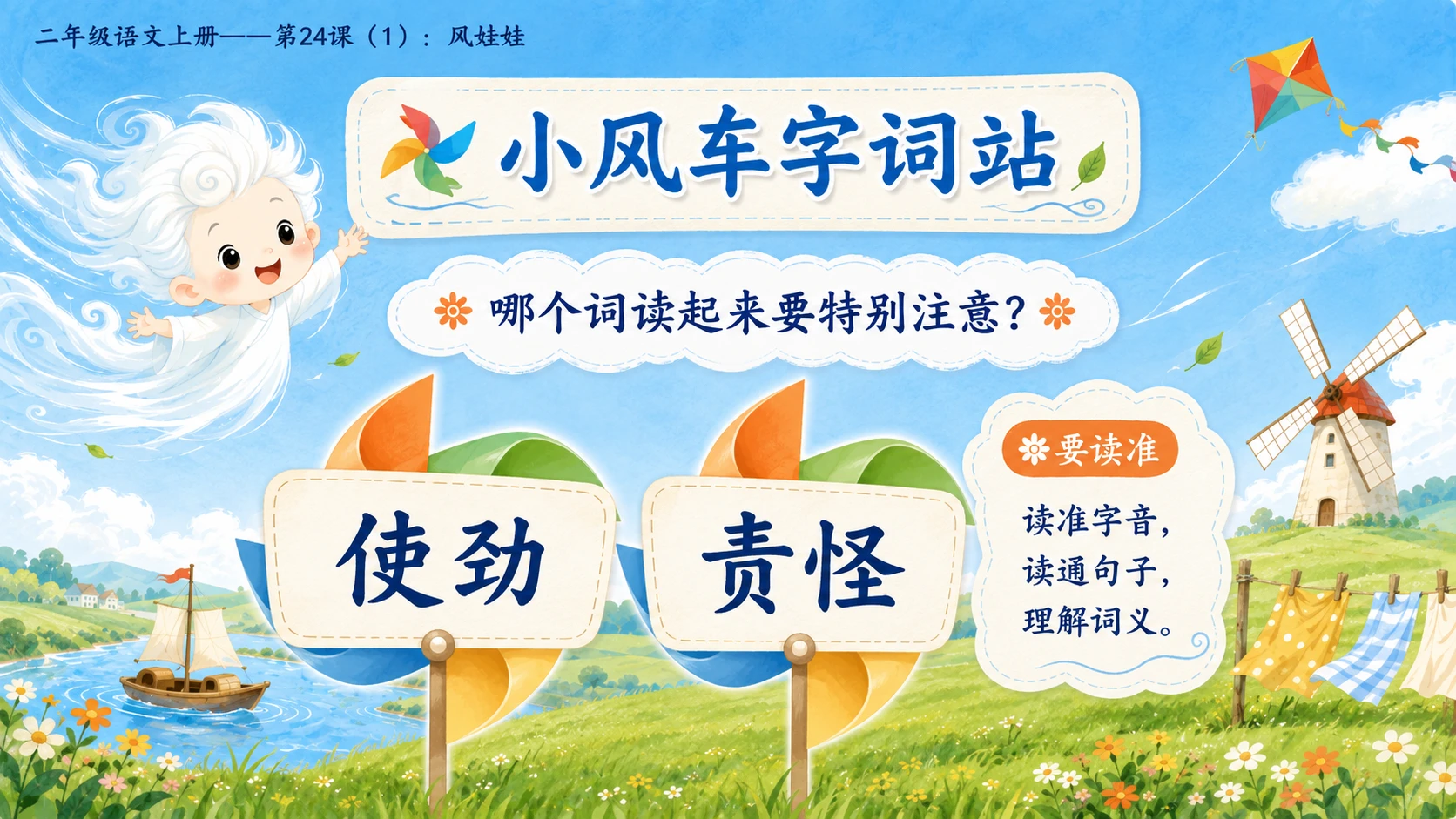 小学六年制统编教材系列课件——二年级语文上册第24课（1）：风娃娃 - 预览图5