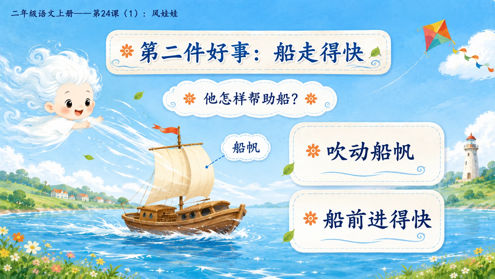 小学六年制统编教材系列课件——二年级语文上册第24课（1）：风娃娃 - 预览图10