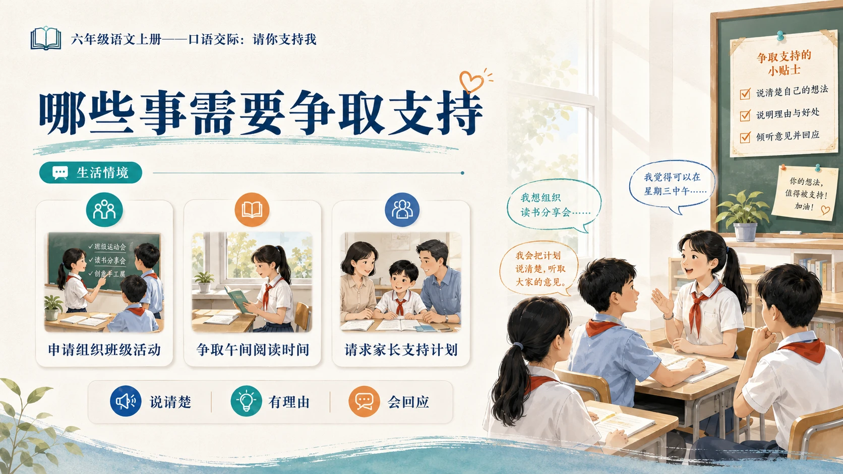 小学六年制统编教材系列课件——六年级语文上册：请你支持我 - 预览图3