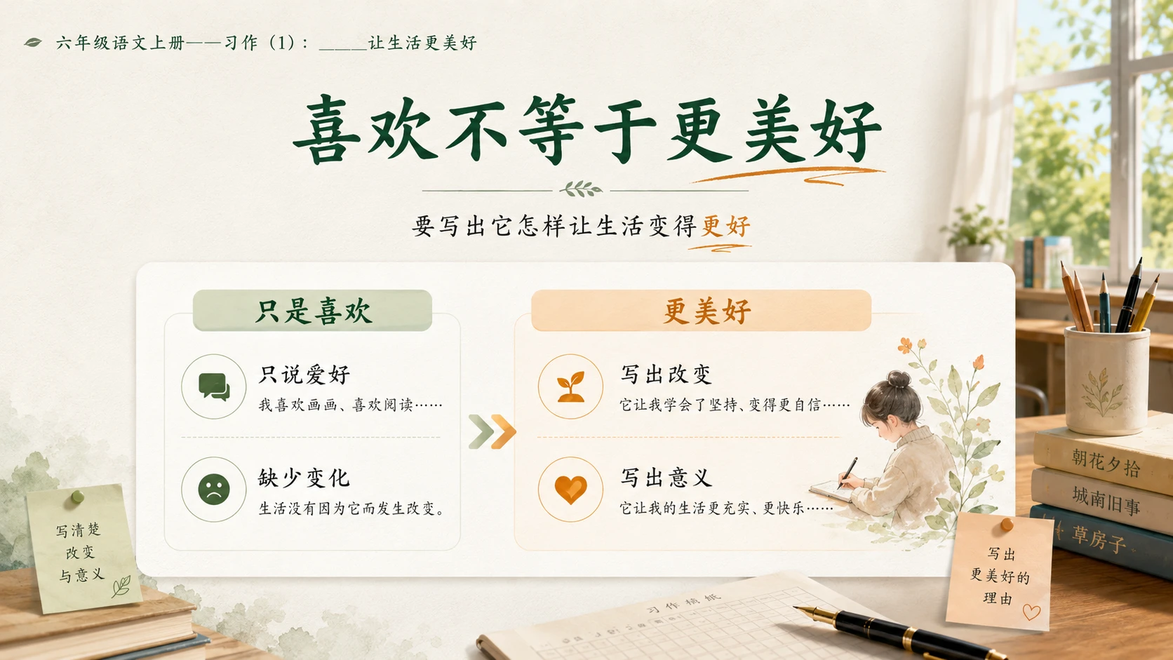 小学六年制统编教材系列课件——六年级语文上册习作：_____让生活更美好（1） - 预览图5