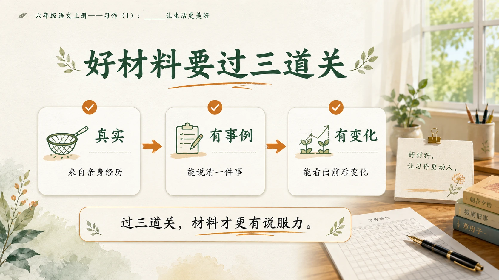 小学六年制统编教材系列课件——六年级语文上册习作：_____让生活更美好（1） - 预览图7