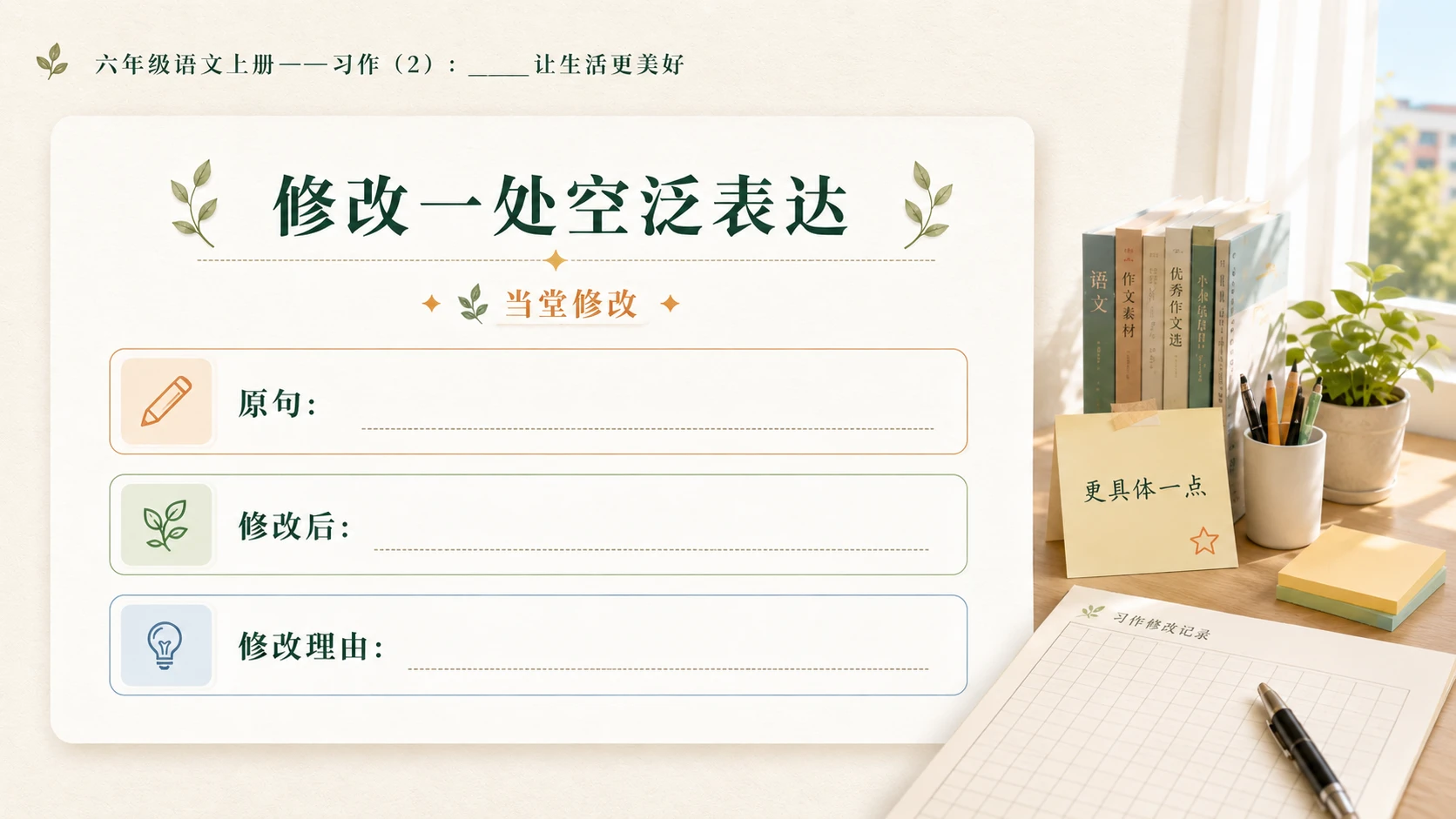 小学六年制统编教材系列课件——六年级语文上册习作：_____让生活更美好（2） - 预览图10